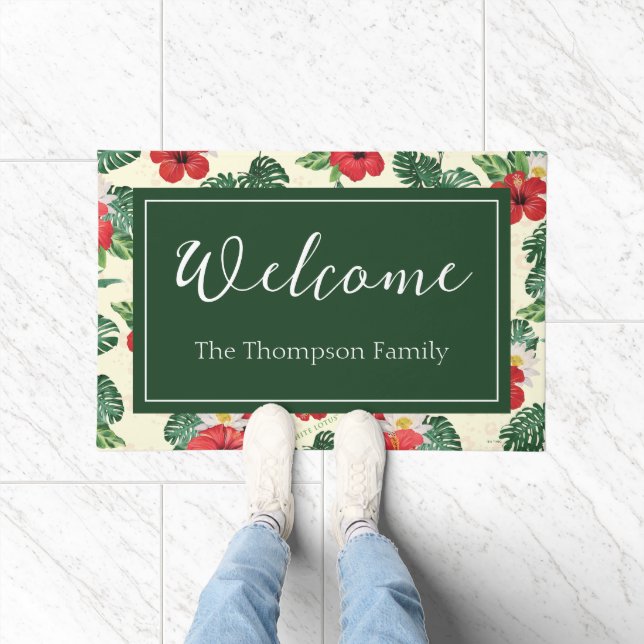 Tropical Blooms of The White Lotus Doormat (Indoor)