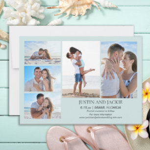 Tropical Blue 5 Photo Wedding Save Date Save The Date