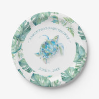 Tropical Blue and Green Sea Turtle Baby Shower