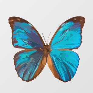 Tropical Blue and Turquoise Gem Coloured Butterfly Window Cling