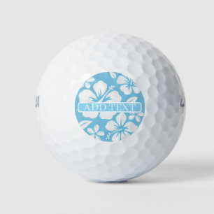 Tropical Blue Beach FLowers Golf Balls
