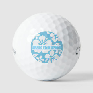 Tropical Blue Beach FLowers Golf Balls