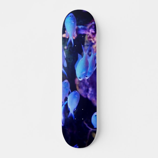 Tropical Blue Fish   Skateboard (Front)