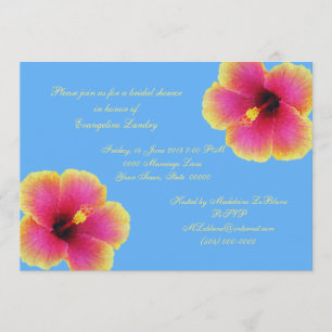 Tropical Blue Hibiscus Flower Invitations
