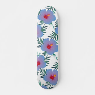 Tropical blue hibiscus skateboard