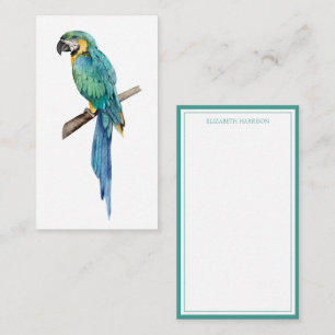 Tropical Blue Macaw Personalized Card