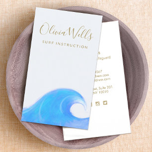 Tropical Blue Ocean Surf Wave  Business Card
