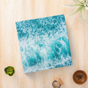 Tropical Blue Ocean Waves Binder