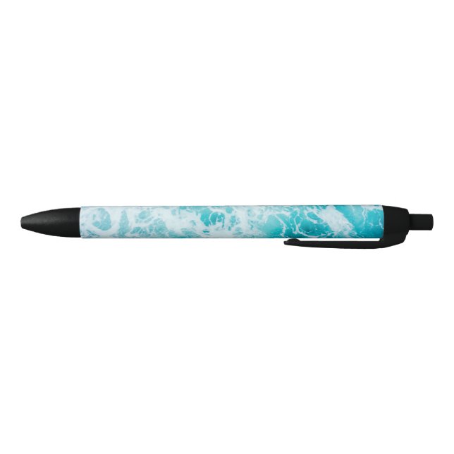 Tropical Blue Ocean Waves Black Ink Pen (Bottom)