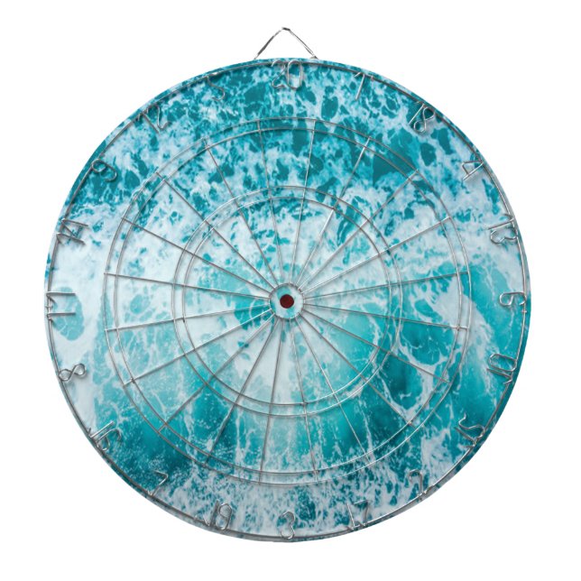 Tropical Blue Ocean Waves Dartboard (Front)