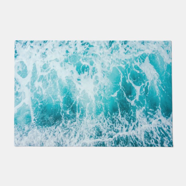 Tropical Blue Ocean Waves Doormat (Front)