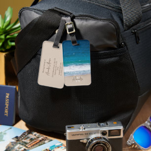 Tropical Blue Ocean Waves Sandy Beach Personalized Luggage Tag