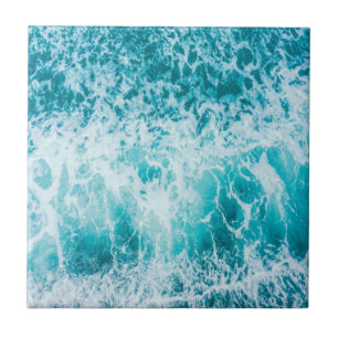 Tropical Blue Ocean Waves Tile