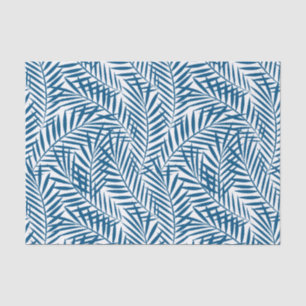 Tropical blue palm leaf tissue paper