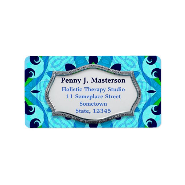 Tropical Blue Pattern  Address Label (Front)