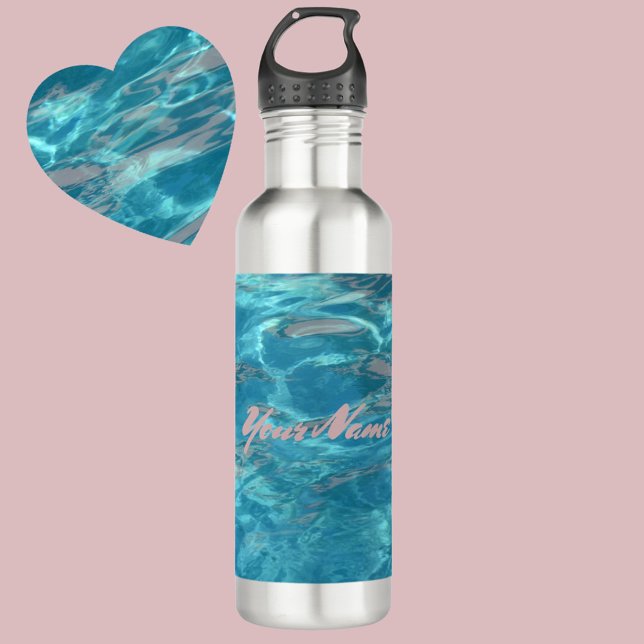 Tropical Blue Rippling Water Personalized 710 Ml Water Bottle (Creator Uploaded)