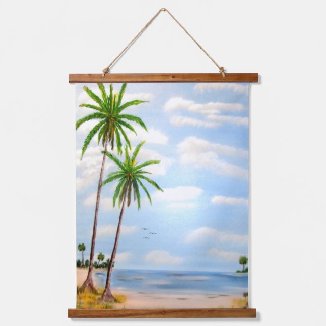 Tropical Blue Sky Hanging Tapestry (Front)
