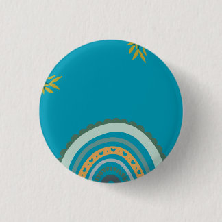 Tropical blue teal 1 inch round button
