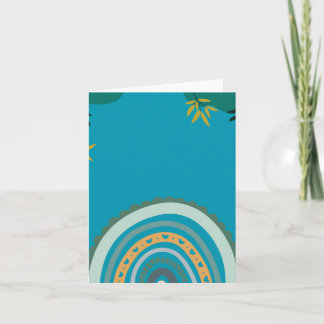 Tropical blue teal holiday card