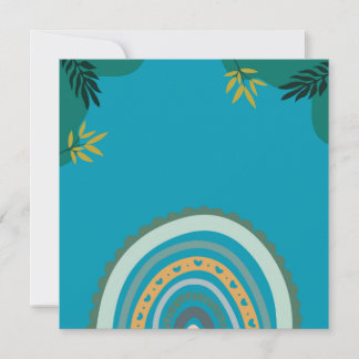 Tropical blue teal holiday card