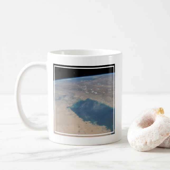 Tropical Blue Waters Of The Persian Gulf. Coffee Mug (With Donut)