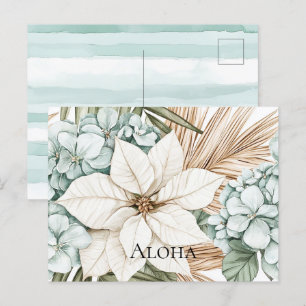 Tropical Blue White Flowers   Postcard