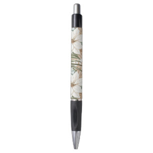 Tropical Blue White Flowers Wedding Pen