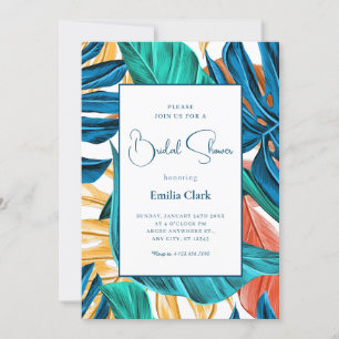Tropical Blue yelllow leaves  Invitation