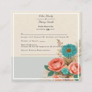 Tropical Blues & Greens Eco-friendly Beach RSVP Enclosure Card