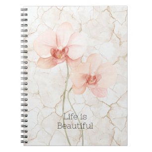 Tropical Blush Pink Orchid Flowers Notebook