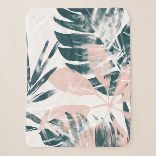 Tropical Blush Sherpa Blanket (Front)