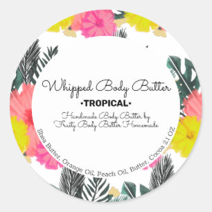 Tropical Body Butter Bath Soap Branding Classic Round Sticker