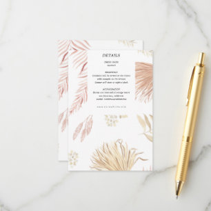 tropical bohemian blush reception card