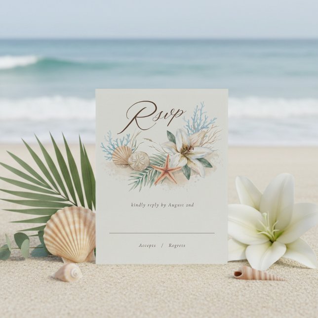 Tropical Boho Beach Wedding RSVP Card (Creator Uploaded)