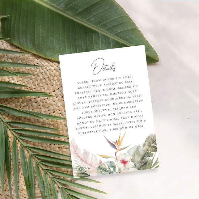 Tropical Boho Botanical Wedding Enclosure Card (Creator Uploaded)