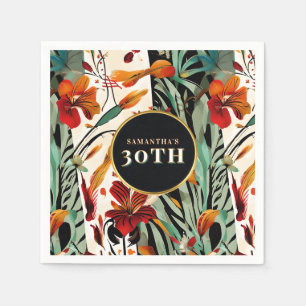 Tropical Boho Floral Age Picnic Design Napkin