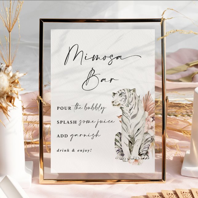 Tropical Boho Tigers Mimosa Bar Photo Print (Creator Uploaded)