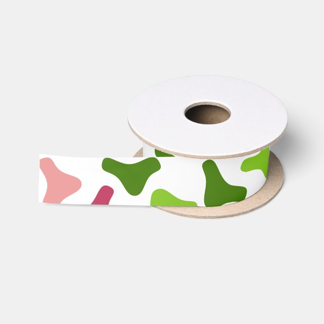 Tropical Boomerang Simple Pattern Ribbon Satin Ribbon (Spool)