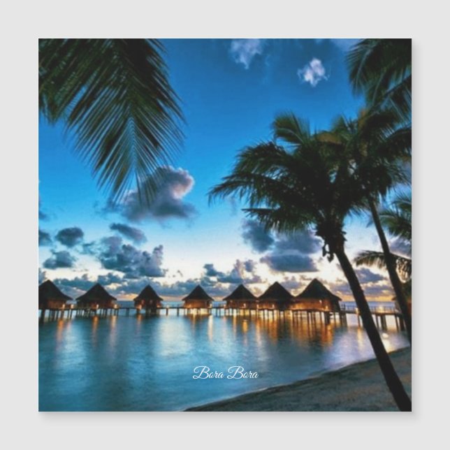 Tropical Bora Bora Magnetic Card (Front)