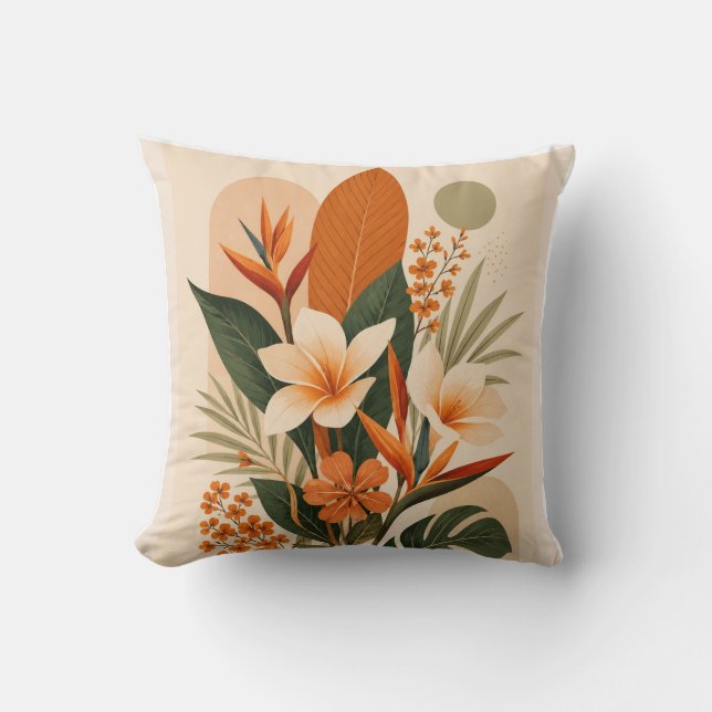 Tropical Botanical Accent Pillow (Front)