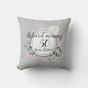 Tropical Botanical bouquet personalized Throw Pillow