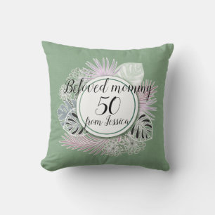 Tropical Botanical bouquet personalized Throw Pillow