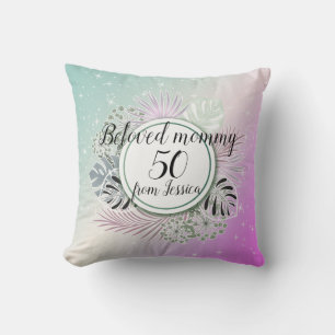Tropical Botanical bouquet personalized Throw Pillow