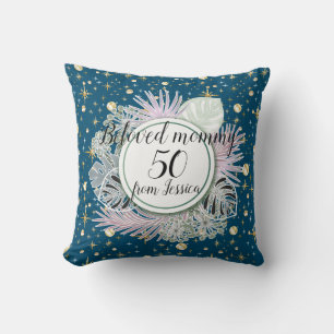 Tropical Botanical bouquet personalized Throw Pillow
