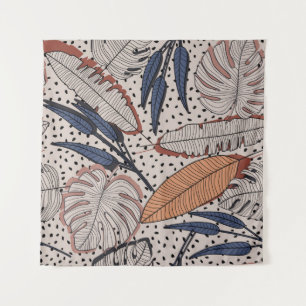 Tropical Botanical Fabric Vintage Illustration Tapestry