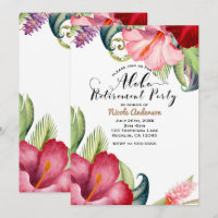 Tropical Botanical Floral Aloha Retirement Party
