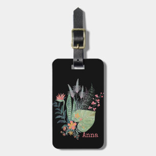 tropical Botanical floral personalized Luggage Tag