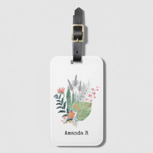 tropical Botanical floral personalized Luggage Tag