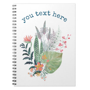 tropical Botanical floral personalized Notebook