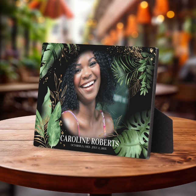 Tropical Botanical Foliage Photo Memorial Plaque (Creator Uploaded)